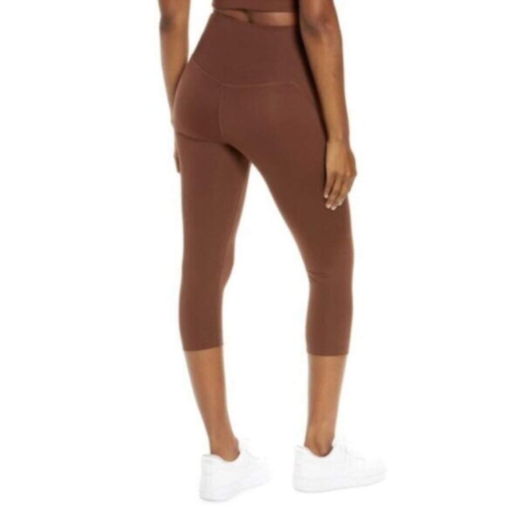 Girlfriend Collective Women's Orange & Brown Terra Crop Leggings Size 3XL